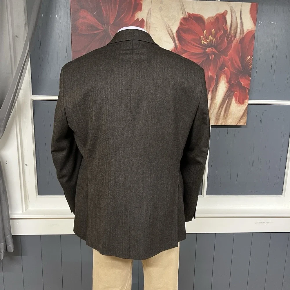 Jos A Bank Soft Tweed Blazer Jacket Sport Coat Mens 46R Tailored Fit Wool Brown